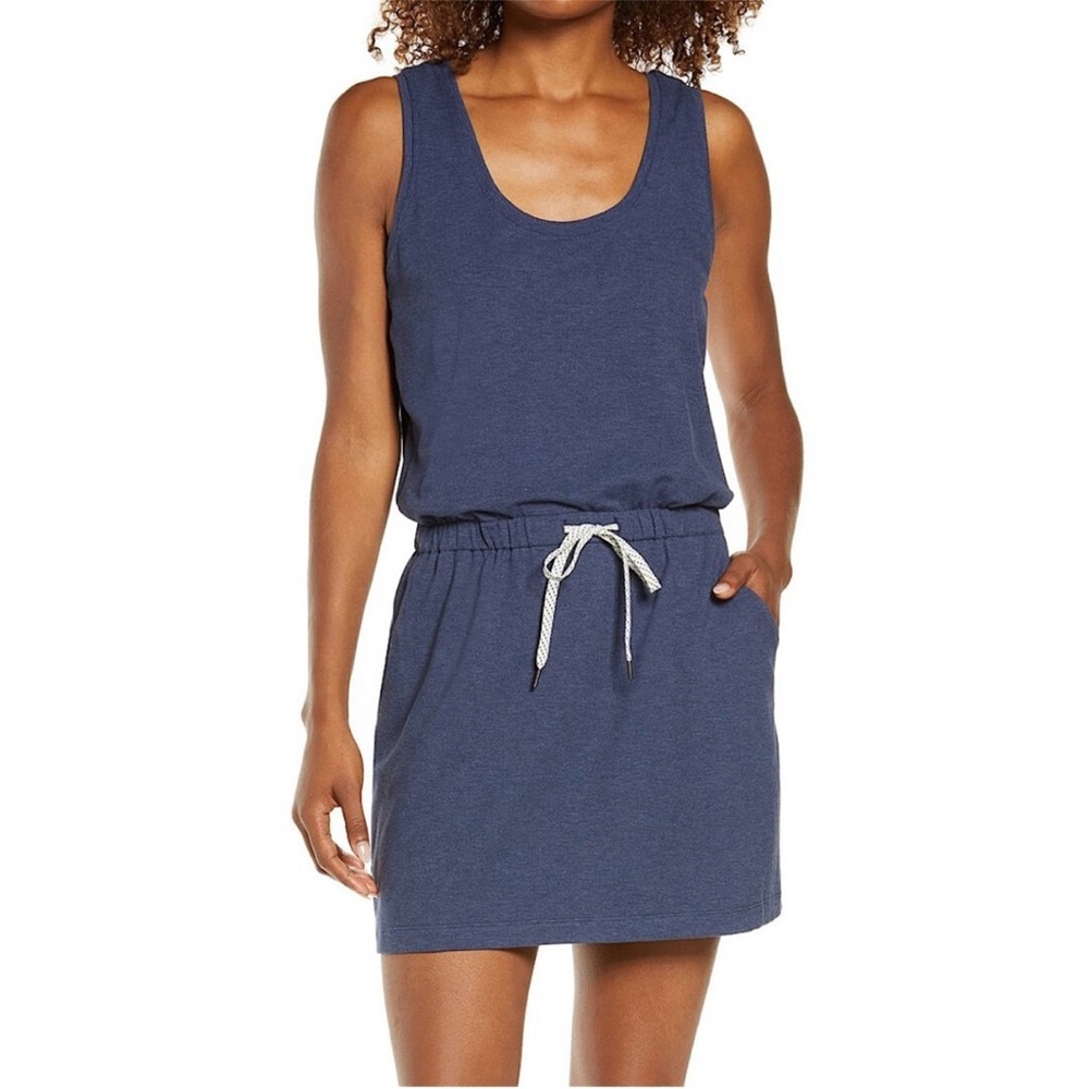 Zella NWT Gwen Ponte Knit Tank Dress with Pockets Navy Nightfall Sz XL $69 MSRP